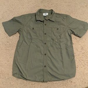 Olive green button up shirt
